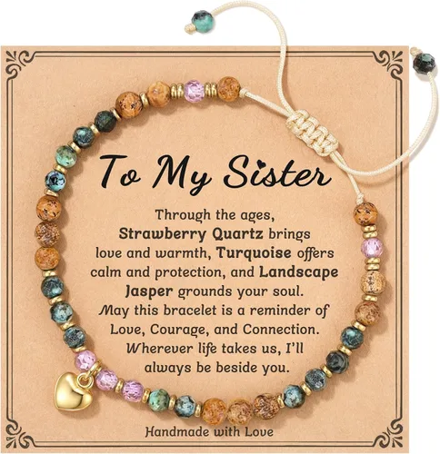 Miniatura 13 de HGDEER Regalos de cumpleaños para mujer, pulsera única de piedra natural, para mujeres, adolescentes, niñas, regalos de moda para amigas, mejores