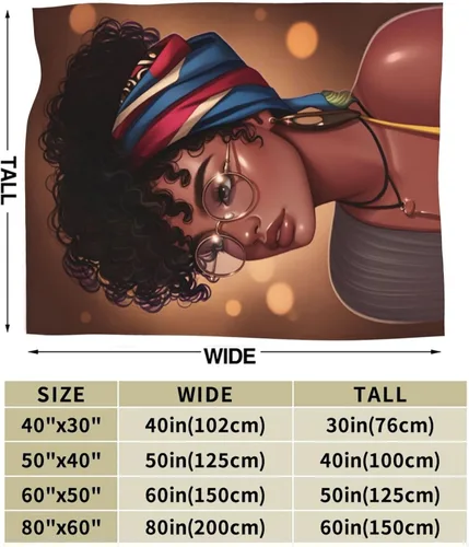 Miniatura 2 de Perinsto Manta de forro polar para niña negra africana, ultra suave y cálida para todas las estaciones, para cama, silla, automóvil, sofá