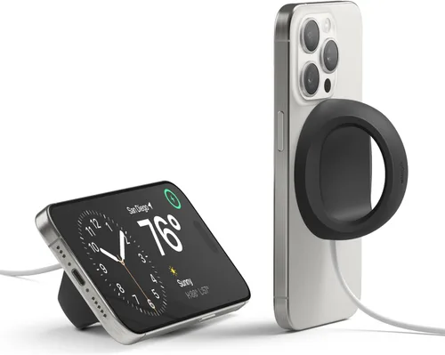 elago Soporte de agarre compatible con cargador MagSafe, soporte para teléfono compatible con iPhone 16/15/14/13/12, diseñado para modo de mesita de