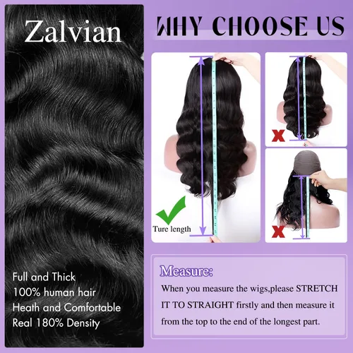 Miniatura 8 de Pelucas de cabello humano ondulado con encaje frontal de 13 x 6 pulgadas, pelucas de cabello humano real de 180 % de densidad HD, transparente, sin