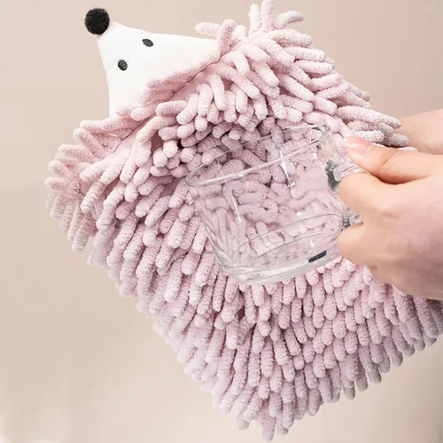 Miniatura 7 de Toallas de mano de felpilla para baño, cocina y dormitorio, toalla de secado de manos colgante con lazo para botón, toalla de mano divertida