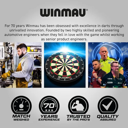 Miniatura 7 de Winmau Darts Fusion Sistema Integrado de Vuelo y Eje - Forma y Diseño No.6 - Disponible en Corto, Intermedio y Mediano - Negro, Amarillo y Rojo