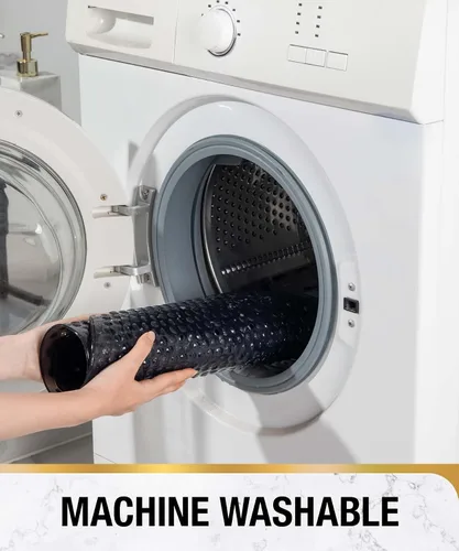 Miniatura 7 de HITSLAM Tapete antideslizante para bañera, 27 x 15 pulgadas, con ventosas y orificios de drenaje, lavable a máquina, ovalado, para niños, personas