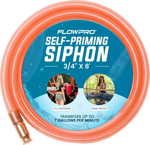 Bomba de sifón autocebante para gas, combustible, aceite, agua FlowPro de 3/4” x 8’ | Para barco de wake, pontones, moto acuática, moto de agua,