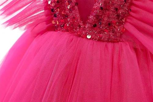 Miniatura 6 de NNJXD Vestido de princesa para niña, vestido de tul para fiesta de boda