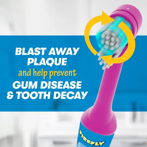 Miniatura 4 de Cepillo de dientes Firefly Clean N' Protect My Little Pony con cubierta de personaje 3D, cerdas suaves, batería incluida, para niños mayores de 3