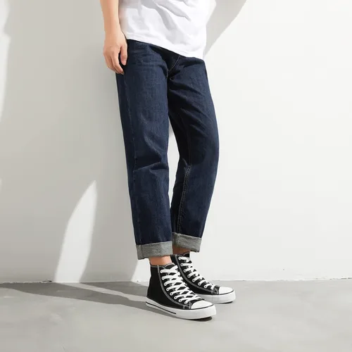 Miniatura 8 de Zapatillas de lona altas para hombre, zapatos de lona casuales con cordones para hombre, zapatos de lona de moda blanca y negra para caminar