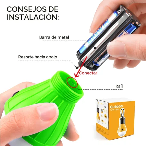 Miniatura 6 de FLY2SKY Lámpara de tienda de campaña, 4 paquetes de luces LED portátiles para tienda de campaña, gancho de clip, luces de emergencia para huracanes