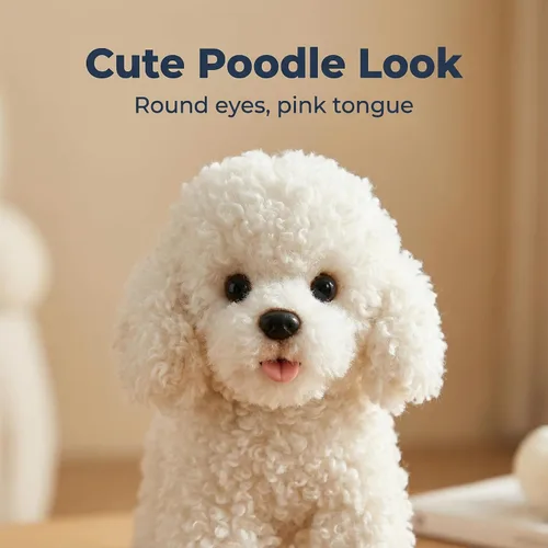 Miniatura 3 de CU-MATE Juguetes de peluche para perros de 12 pulgadas, simulación, realista y realista, suave, juguetes de peluche hechos a mano, regalo para niños