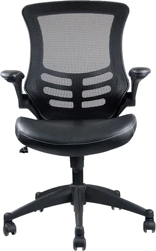 Miniatura 5 de Elegante silla de oficina de malla con respaldo medio con brazos ajustables. Color: negro