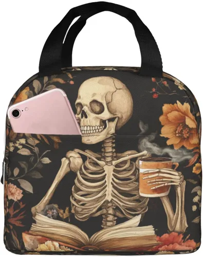Miniatura 48 de Lonchera con diseño a cuadros azules aislada, bolsa térmica para almuerzo para adultos, niños, niñas, mujeres, oficina, trabajo, escuela, picnic