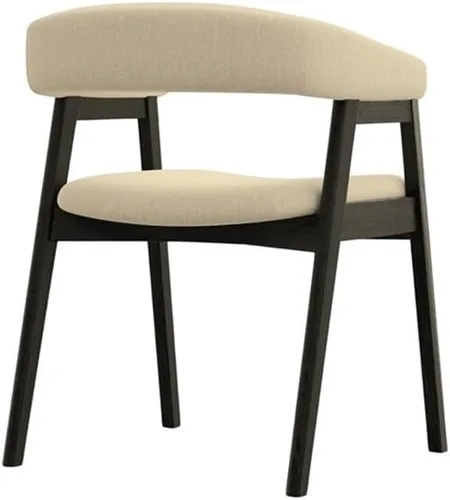 Miniatura 5 de Alpine Furniture Cove - Juego de 2 sillas de comedor vintage negras con respaldo curvo, marco de madera de goma maciza, estilo moderno para cocina