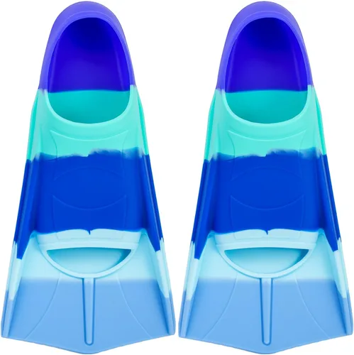 Aletas de entrenamiento de natación para niños, aletas de natación de silicona suave, aletas cortas cómodas para niños, niñas y principiantes