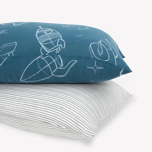 Miniatura 18 de Little Unicorn Paquete de 2 fundas de almohada estándar, tela de muselina súper suave y transpirable, cierre de sobre cómodo, para cuna y cama