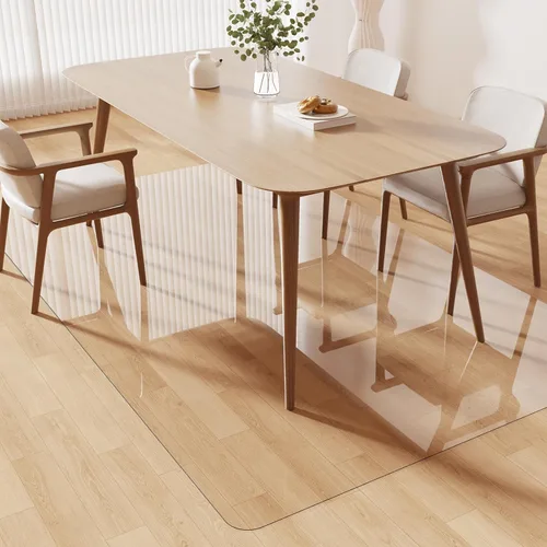Miniatura 21 de Tapete de plástico transparente para debajo de la mesa de comedor, 4 pies, redondo, antideslizante, impermeable, alfombra de vinilo para el hogar