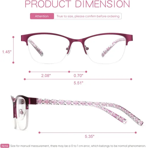 Miniatura 6 de Missfive Paquete de 2 Gafas de Lectura Progresivas Multienfoque para Mujeres, Sin Línea Bloqueo de Luz Azul Bisagra de Resorte Lectores Ligeros