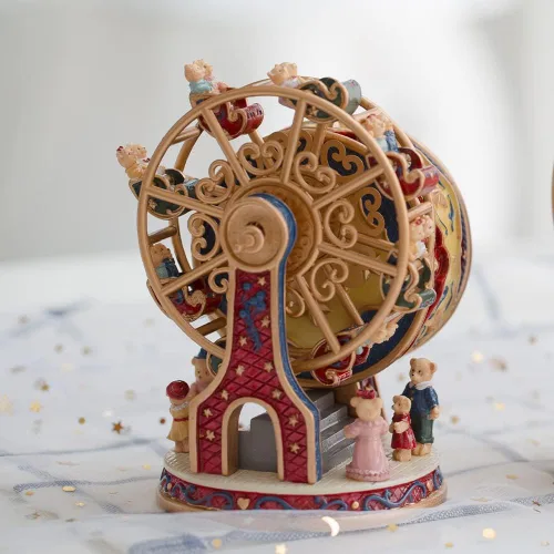 Miniatura 6 de LOVE FOR YOU Caja de música envuelta para regalo, decoración musical de oso de noria para niñas y niños, hermana, hijo, hija, mamá, nieta, abuela