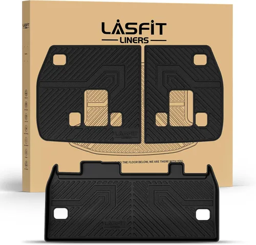Miniatura 34 de LASFIT Tapete de carga y respaldo para Nissan Armada/Infiniti QX80 2019-2024, TPE para todo tipo de clima, ajuste personalizado, fácil de limpiar