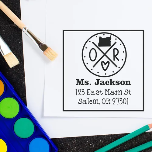 Miniatura 41 de Sello entintado moderno con nombre y dirección del estado de Alabama – Sello de dirección de devolución personalizado para invitaciones de despedida