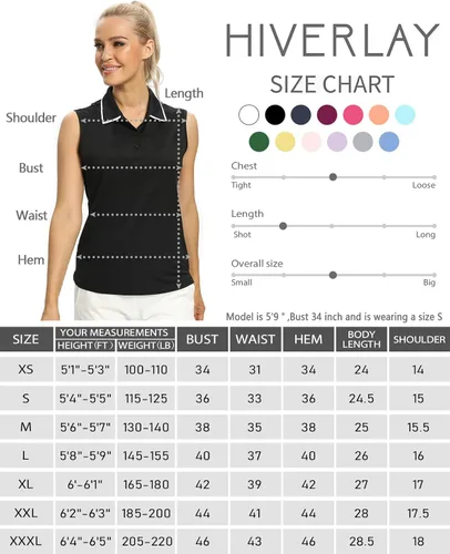 Miniatura 7 de Camisetas polo para mujer, sin mangas, para golf, tenis, UPF 50+, ligeras
