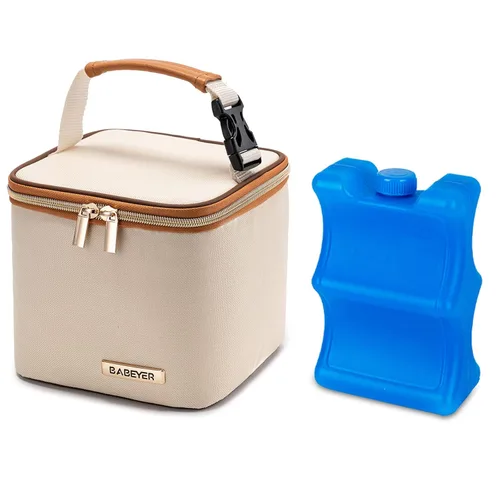 Bolsa enfriadora de leche materna con paquete de hielo, se ajusta a 4 biberones de hasta 5 onzas, bolsa enfriadora de biberones ideal para madres