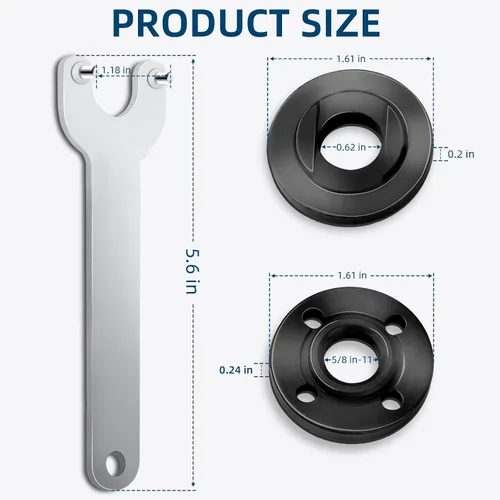 Miniatura 2 de Juego de 7 llaves de amoladora angular y amoladora angular, tuercas de bloqueo de metal de brida 5/8-11, compatibles con Dewalt, Milwaukee, Makita1