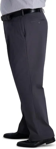 Miniatura 2 de Haggar Pantalón casual de alta calidad para hombre sin planchar ajuste clásico parte delantera plana cintura ampliable talla regular y grande y alta