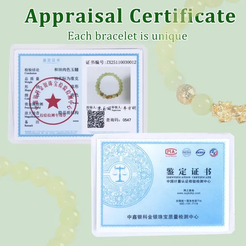 Miniatura 3 de Feng Shui Wealth Lucky Bracelet with Light Green Real Jade Bracelet for Women Men, 24K Gold Plated PiXiu Dragon Protection Bracelet Mantra Prayer