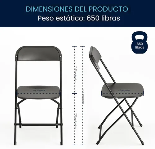 Miniatura 2 de Flash Furniture Hercules - Juego de 10 sillas plegables de plástico resistentes para interiores y exteriores, sillas apilables comerciales plegables
