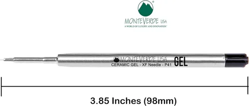 Miniatura 3 de Monteverde - Recambio de bolígrafo de gel sin tapa para adaptarse a bolígrafos Parker, punta de aguja, extrafino (empaquetado a granel) (negro)