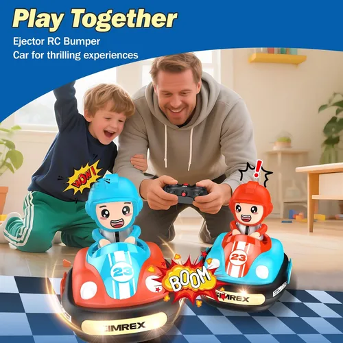 Miniatura 3 de SIMREX Juego de autos de parachoques RC para 2 jugadores para niños de 3 años en adelante, autos de batalla con control remoto con luces LED, música