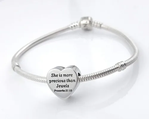 Miniatura 6 de MUERDOU Dije de corazón, pulsera cristiana con versículo bíblico para oración, fe, religiosa, regalos para mujeres