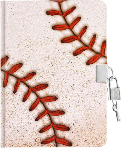 WERNNSAI Diario luminoso de béisbol para niños, diario secreto con cerradura y llaves, cuaderno de diario para niños, regalo de cumpleaños y Navidad
