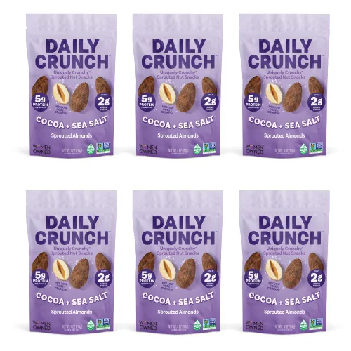 Miniatura 22 de Daily Crunch Almendras germinadas y nueces deshidratadas para un crujido único, apto para dieta cetogénica, sin OMG, sin gluten, 4 onzas