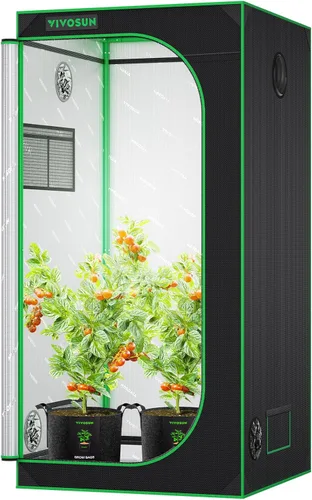 Miniatura 12 de VIVOSUN - Tienda de cultivo S326 de mylar superreflectante, ventana de observación, base con bandeja, 36 in x 20 in x 63 in para cultivo hidropónico