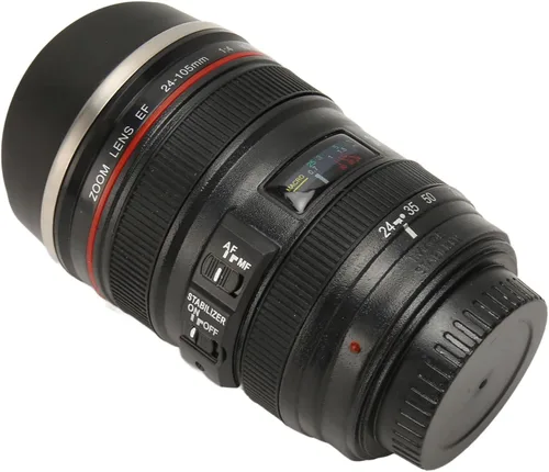 Miniatura 9 de Fdit Taza de café con lente de cámara, taza de viaje de acero inoxidable con tapa, negro, aislada, portátil, para fotógrafos, hombres y mujeres