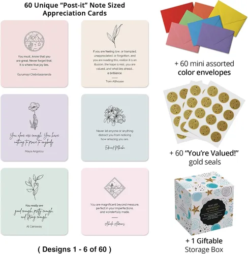 Miniatura 2 de Dessie 60 Tarjetas de Citas Motivacionales e Inspiradoras You Are Important. Afirmaciones Positivas Inspiradoras. Tarjetas Tamaño Nota Post-It