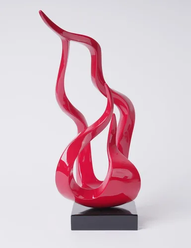 Miniatura 10 de Escultura abstracta decoración de arte moderno regalo estatua de llama sagrada para estantería, mesa, escritorio, oficina, rojo, 16.5 pulgadas
