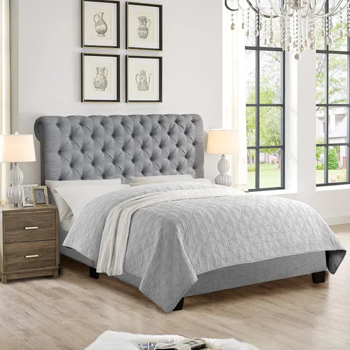 Miniatura 13 de Rosevera Rosina - Base de cama con cabecera ajustable, con cabecera ajustable, con cabecera enrollable de 32 pulgadas, fácil montaje, tamaño King