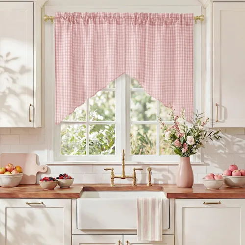 Miniatura 47 de RYB Home - Cortinas semitransparentes de lino Angora