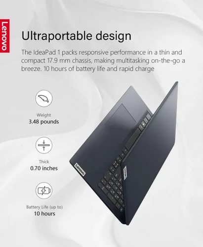 Miniatura 5 de Lenovo Ideapad 1 - Laptop FHD de 15.6 pulgadas (1920 x 1080) IPS 300 nits con pantalla antirreflejos, táctil, Ryzen 5 7520U, 8 GB de RAM, 256 GB