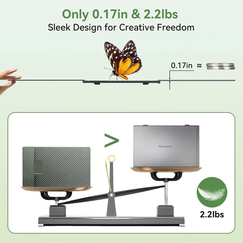 Miniatura 2 de Blackview DCM8 - Extensor de pantalla triple para laptop, pantalla externa portátil 1080P FHD IPS de 15.6 pulgadas, dos cables USB C de viaje