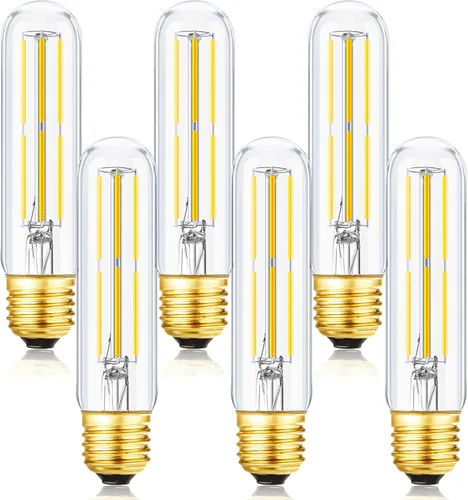 Miniatura 12 de Leools Bombilla LED E26 regulable de 4 W, igual a 40 W, luz blanca suave, 30000 K, E26, bombilla Edison AC120V 400lm tubular T9 T10 bombilla LED