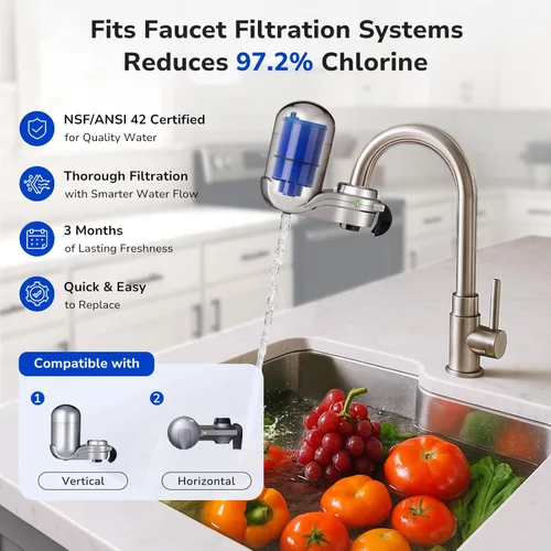 Miniatura 3 de Fil-Fresh Paquete de 2 filtros PURWater de repuesto para RF-9999 PURPLUS sistema de filtración de agua de grifo, certificado NSF, reemplazo de Azul