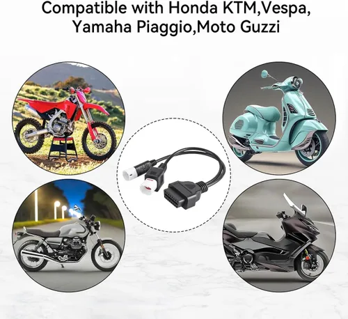 Miniatura 8 de Cable de diagnóstico de motocicleta de 3 pines 4 pines a 16pin para Yamaha 2 en 1 adaptador OBD2 motocicleta Kline Honda CRF Fit Euro 5 3pin 4pin a