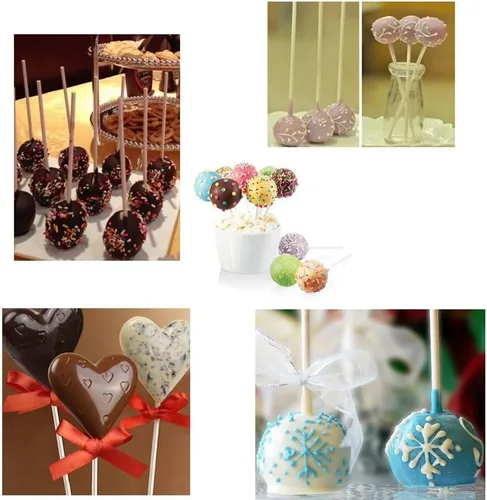 Miniatura 5 de COOLAKE Palitos de piruleta 100 unidades de 6 pulgadas para hacer dulces de papel para decoración de pasteles, dulces de frutas caseros