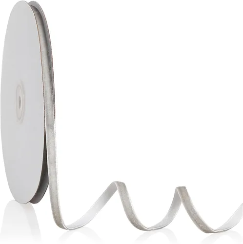 Miniatura 34 de Cinta de terciopelo blanco de 1/4 pulgadas x 20 yardas para decoración de corona de árbol de Navidad, manualidades, adornos hechos a mano, envoltura