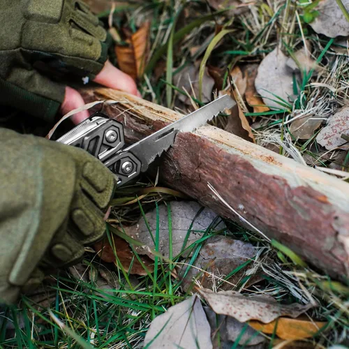 Miniatura 9 de MOSSY OAK Multiherramienta, cuchillo de bolsillo de acero inoxidable 21 en 1 con funda de destornillador, alicates autobloqueantes con funda