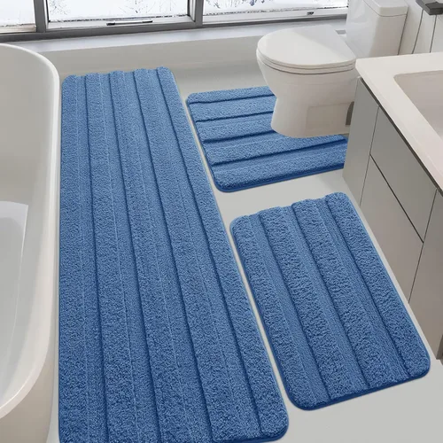 Miniatura 37 de IM HOME Bathroom Rugs, Ultra Soft Plush Fluffy Microfiber Absorbent Bath Mat, Non-Slip Backing, Machine Washable Bath Mats for Bathroom Floor, Tub