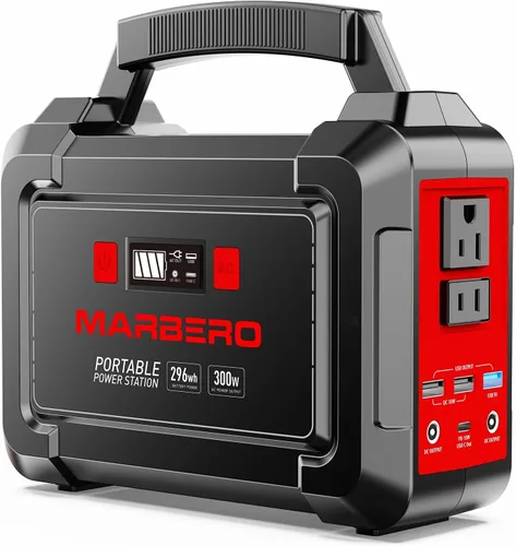 Miniatura 12 de MARBERO Generador solar de 296 Wh con paneles solares, estación de energía portátil de 60 W con generador solar de onda sinusoidal pura de 300 W